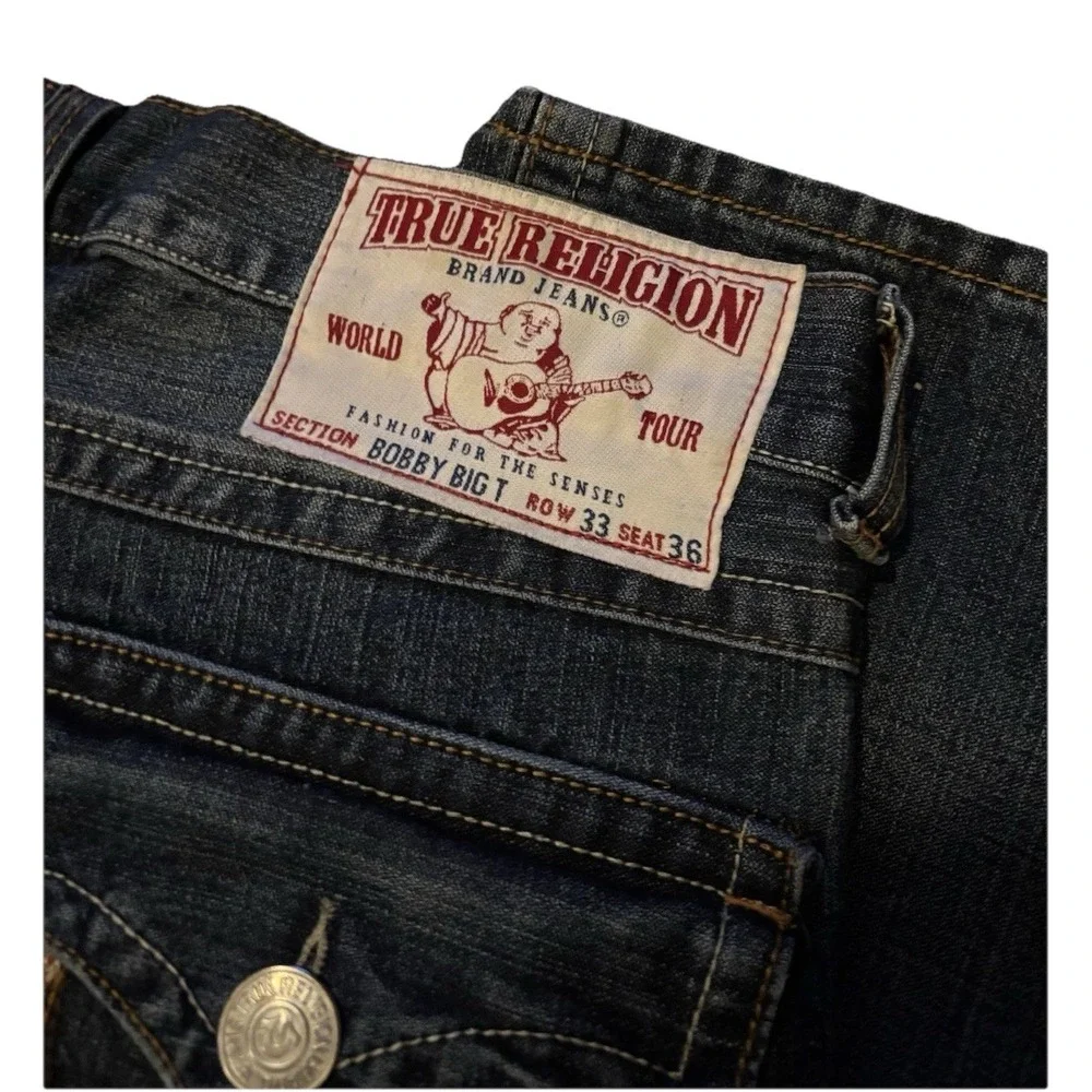 Men's VTG True‎ Religion Bobby Big T Jeans Size 36x33 Y2K Denim Boot